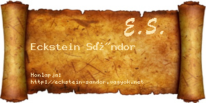 Eckstein Sándor névjegykártya